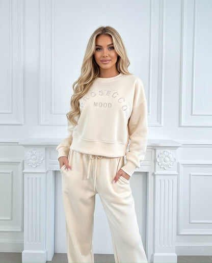 Naisten Collegesetti Prosecco Mood - Beige